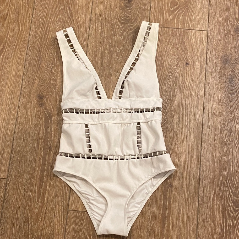 Zimmermann Ivory Swimwear with Elegant Cutouts